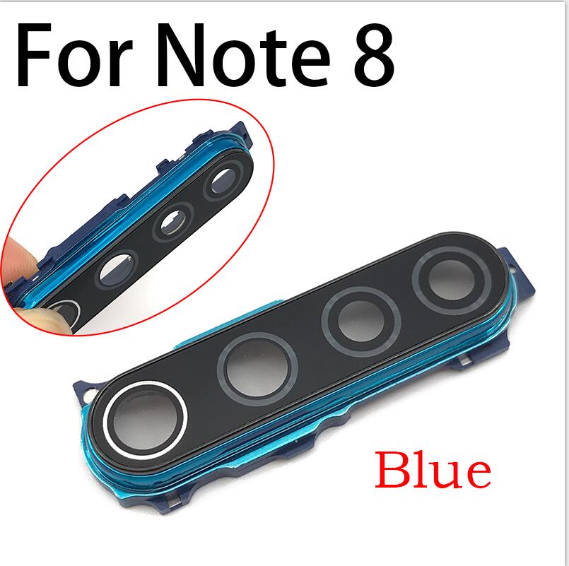 Tylna szyba aparatu dla Xiaomi Mi 6 Mi6 M6 Mi 8 Mi8 Mi 9 Mi9 Lite SE tylna kamera szklany obiektyw z ramką dla Redmi Note 8 Pro: Note 8 Blue