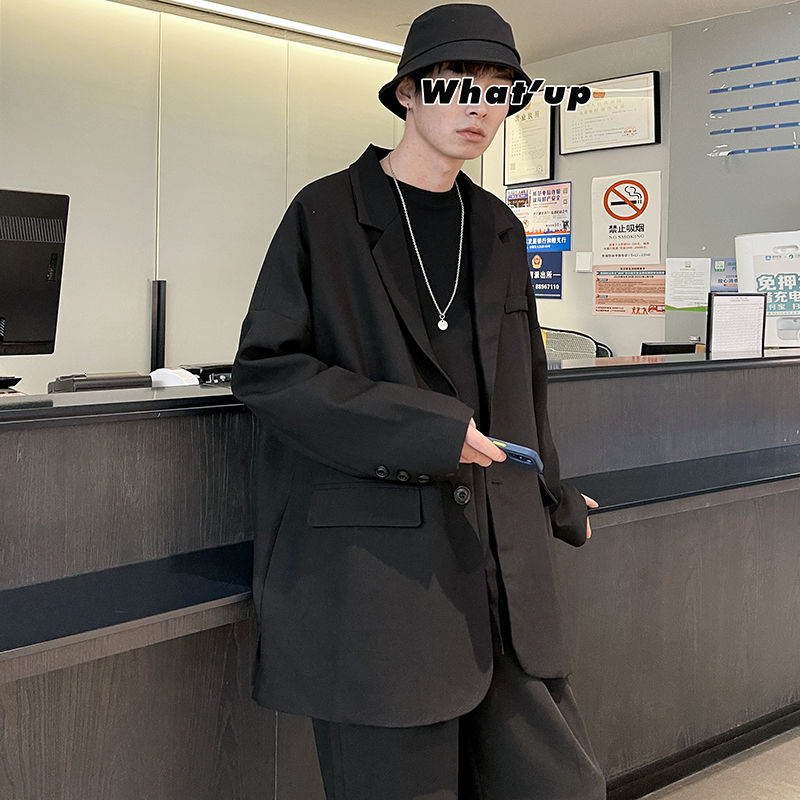 Trajes formales de primavera y verano para hombre, traje informal holgado de negocios, chaqueta, ropa de calle Harajuku, traje Social, coreana