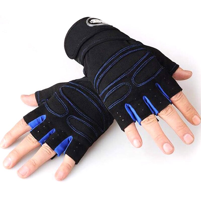 Guantes de ciclismo para hombre, guantes de medio dedo para bicicleta, guantes antideslizantes suaves y transpirables, guantes deportivos para Fitness al aire libre, negros