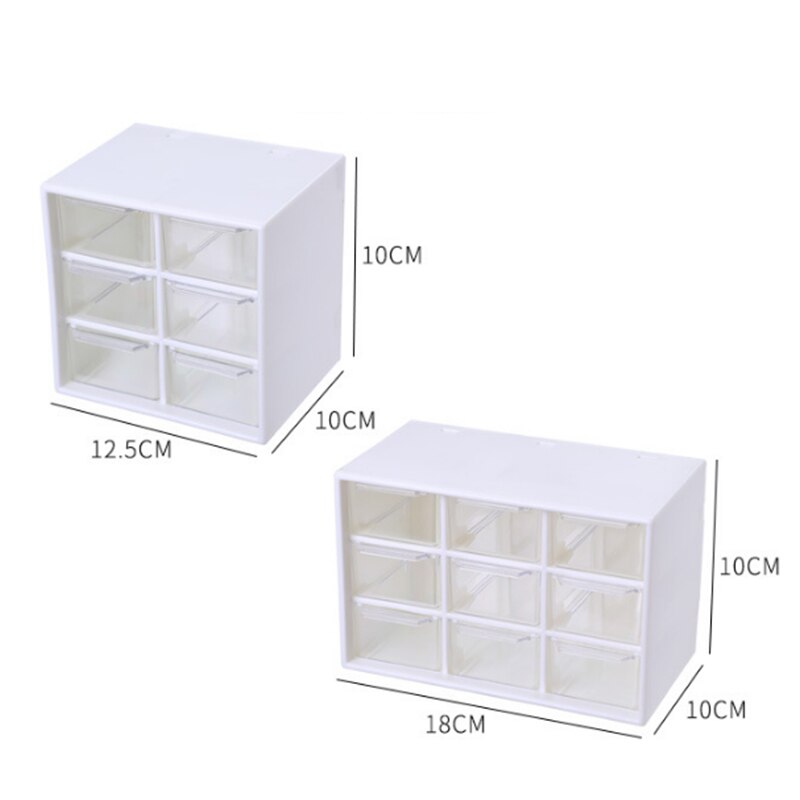 Kawaii White/Pink 6/9 Grid Drawer Desktop Organizer Desk Storage Box Free Sticker School Stationery Accessories Storage Boxes