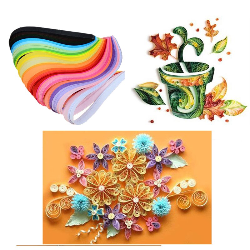 260 papier quilling strips set 3mm/5mm/7mm/10mm 39cm bloem papier Lijm Applicator voor craft DIY Quilling handgemaakte Gereedschap