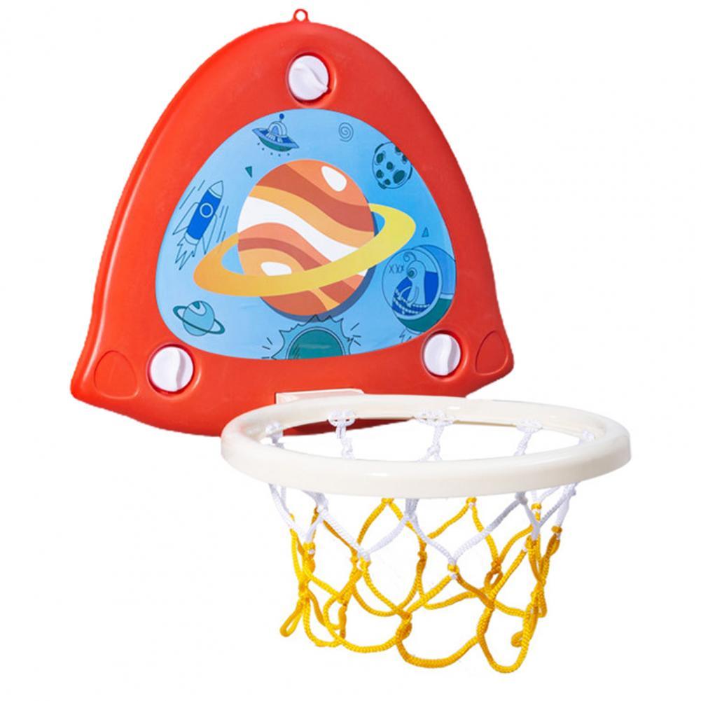 Basketball Hoop Kit High Elastic Ball Basketball Hoop Set Tear Resistant Compact Safe Folding Kid Basketball Kit:  Red