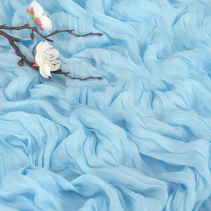 Beige tafelloper gaas kaasdoek rustiek pure Boho bruiloft decoratie tafelkleed baby shower kerst verjaardag partij decors: 30*220cm / Zilver