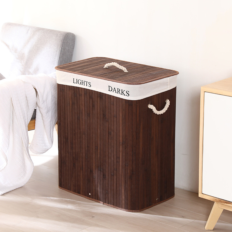 Folding Storage Bucket Laundry Basket Dirty Clothes Basket Storage Bamboo Woven Storage Bucket Dirty Clothes Storage BasketLB596