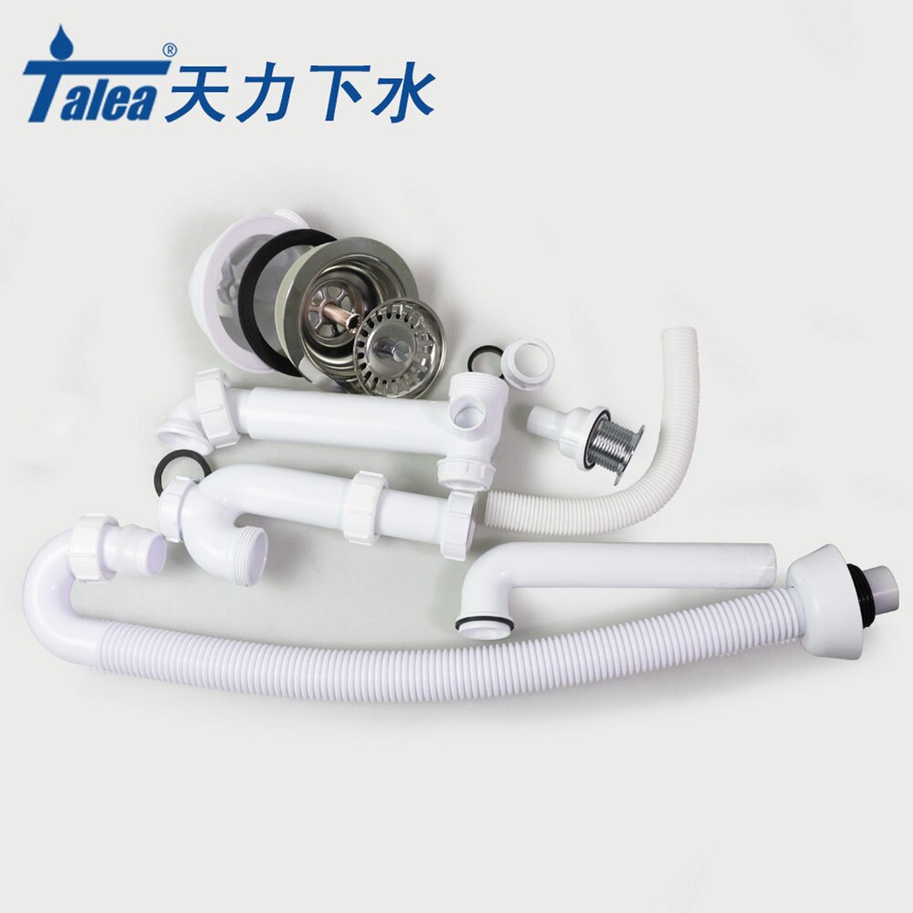 Talea Laundry closet Drain Kit with overflow Drain Set with Drain Pipes Stainless Steel deodorizing sink Drainage System