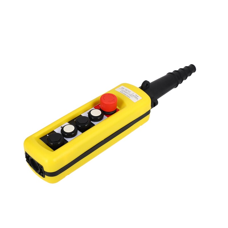 XAC-A4713 Electric Hoist Lifting Button Control Switch, 4 Button Single Speed with Emergency Stop