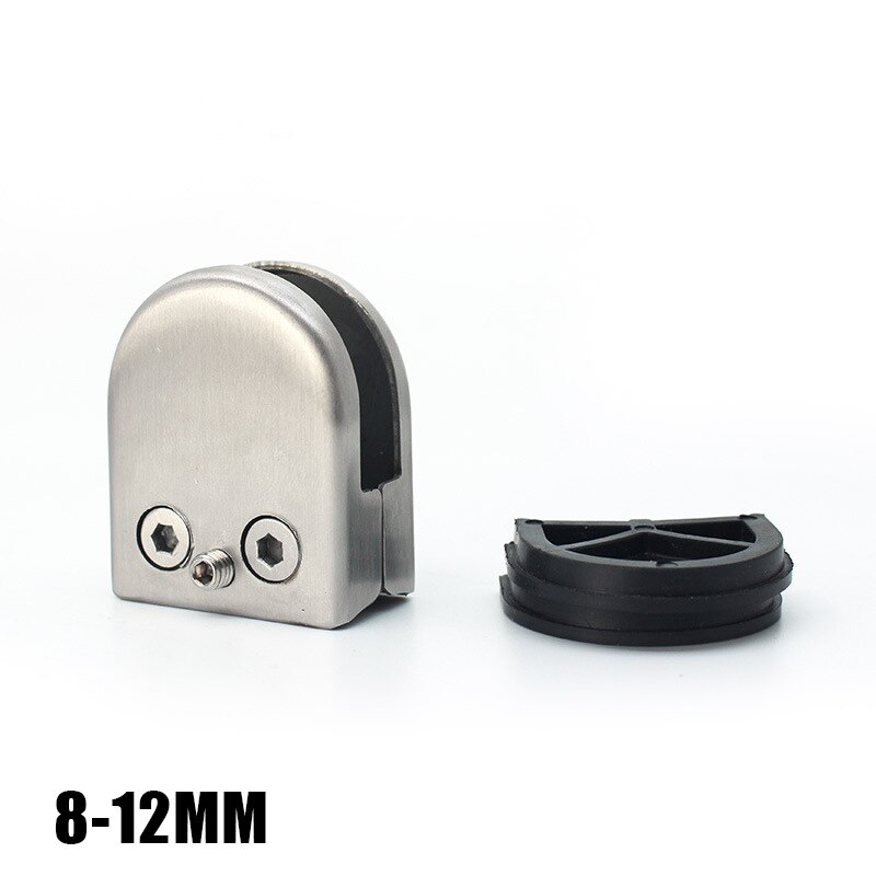 Glass Clamps 4/8PCS Stainless Steel Glass Clamps Adjustable Glass Bracket Flat Back for Balustrade Staircase Handrail WWO66