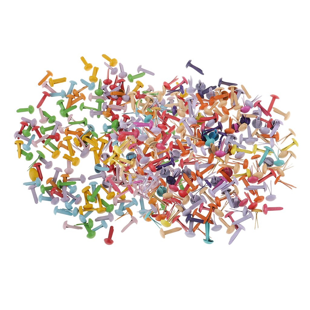 400 Pieces Mix Color Metal Brad Paper Fastener For DIY Scrapbooking Crafts