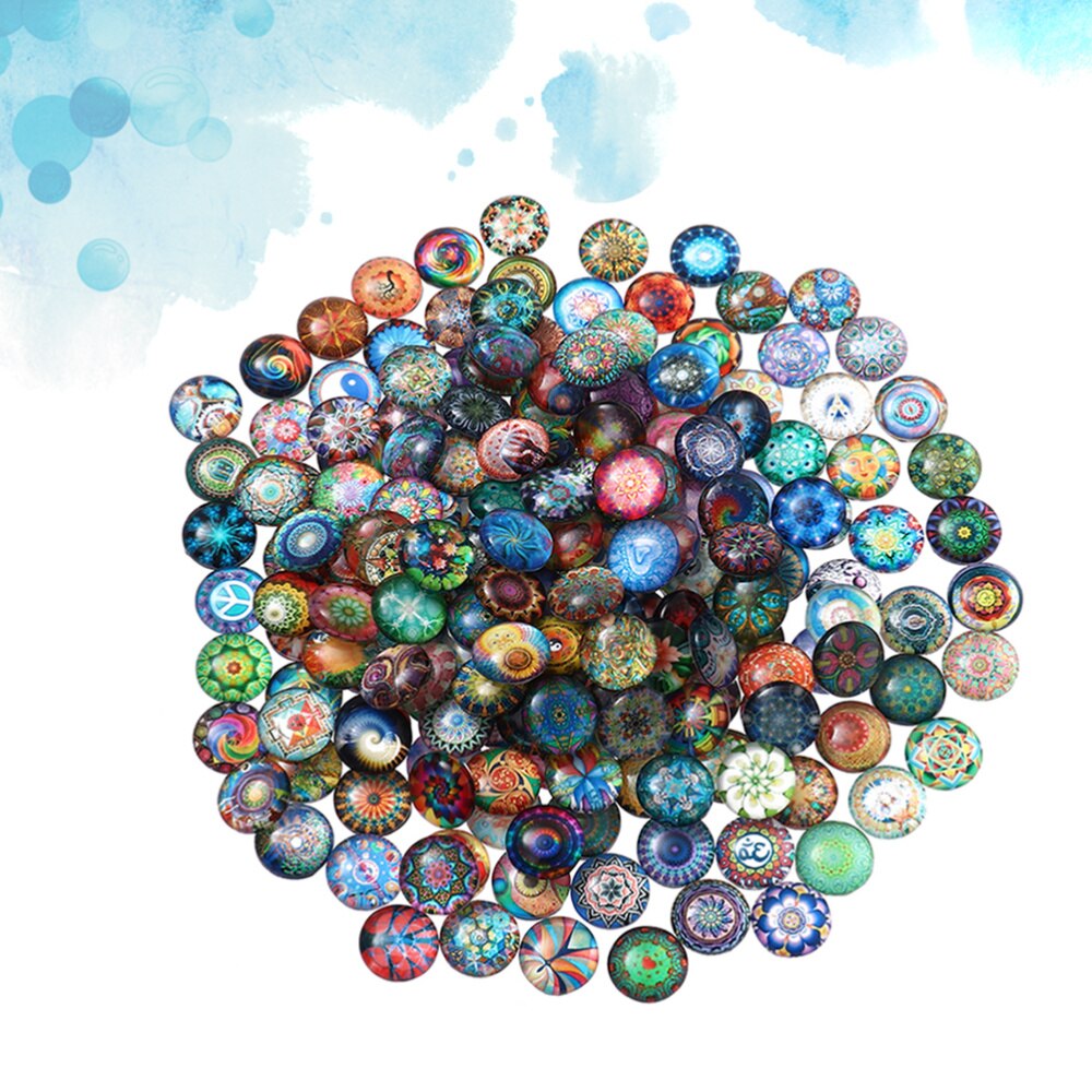 1 einstellen 50Stck gemischt Runde Mosaik Fliesen für Handwerk Glas Mosaik Liefert für Schmuck Machen (Bunte 10MM): 1.4CM