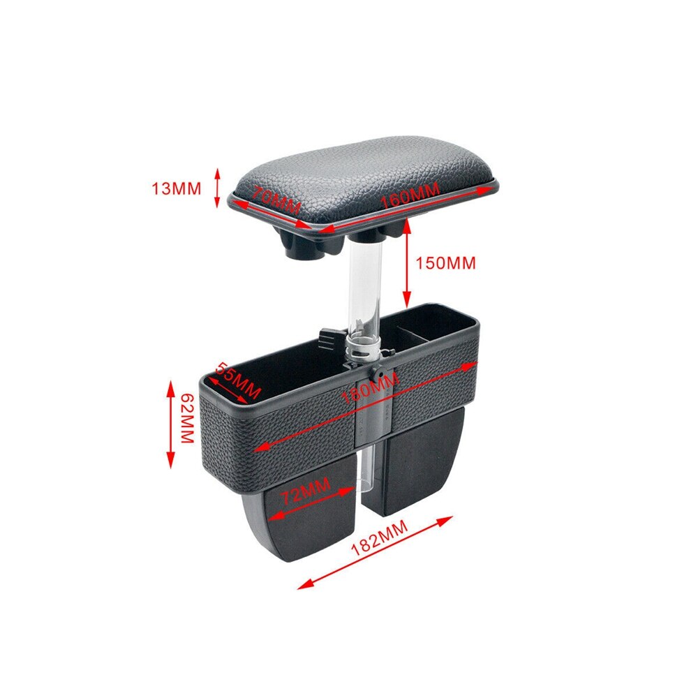 Verstelbare multifunctionele grote opbergruimte armsteun middenconsole pu-leren pads universele auto middenconsole armsteunen