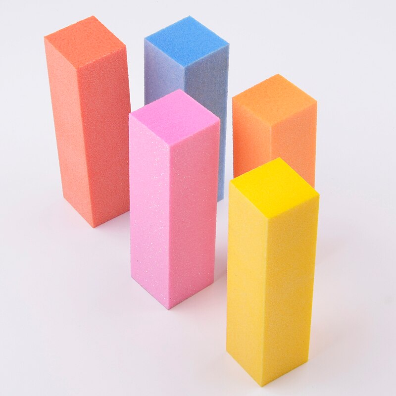 Bloc de ponçage pour vernis à ongles, couleur bonbon, 4 côtés, lime à ongles, outils de soins pour manucure et pédicure, Gel acrylique UV, 5 pièces/lot