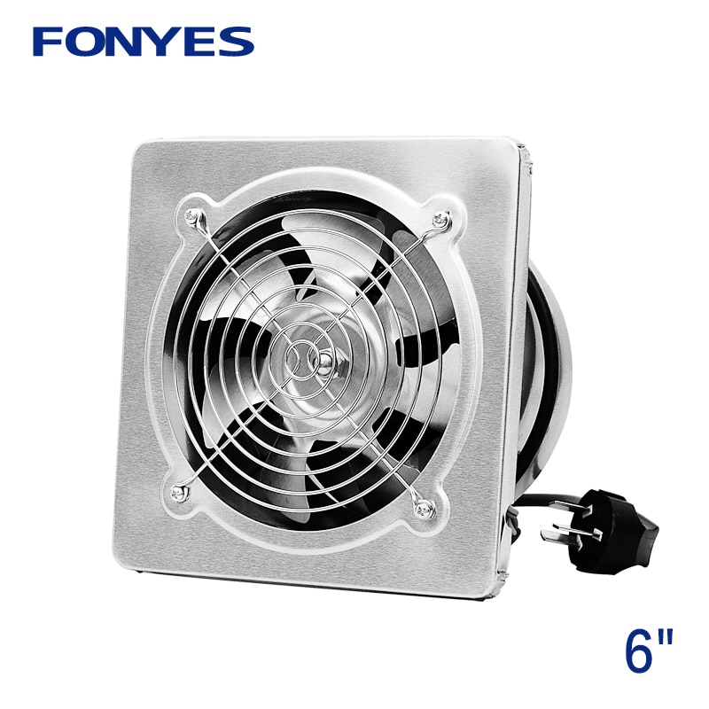 6 inch stainless steel panel fan industrial ventilator ventilation fan metal wall exhaust fan kitchen window extractor 220V