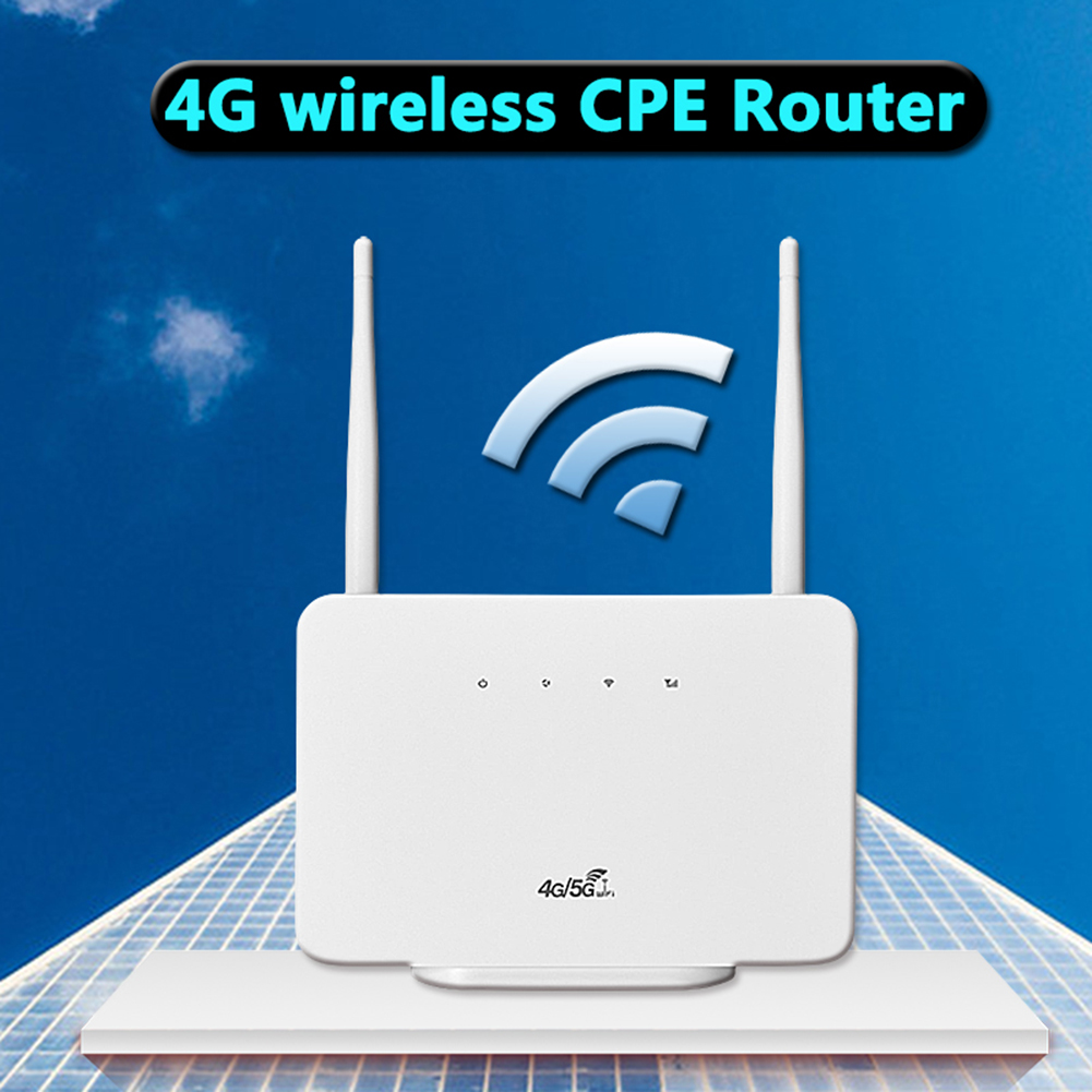 4G LTE CPE Router Modem 300Mbps WiFi Router External Antenna with Sim Card Slot EU/US Plug for Home Travel Work Wireless Router