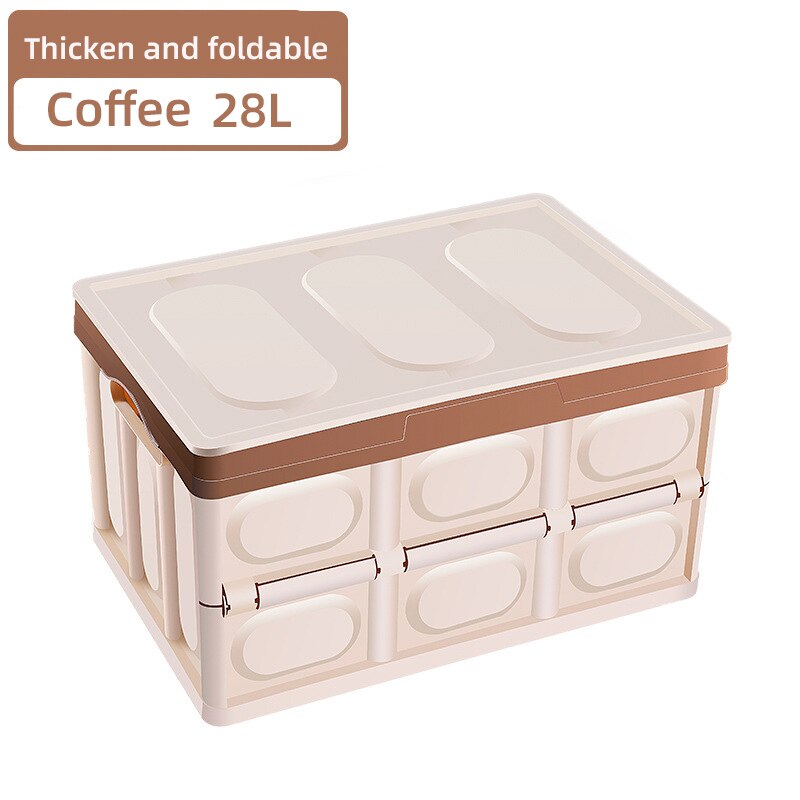 Car storage box Car storage tools Foldable storage box for trunk Multifunctional folding storage box Water storage box 28L: Light Coffee