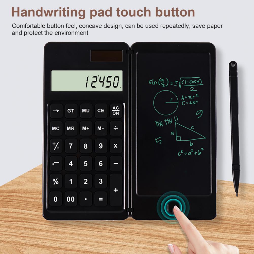Button Lock Function with Stylus Solar 10-Digit Calculator Electronic Drawing Board for Study