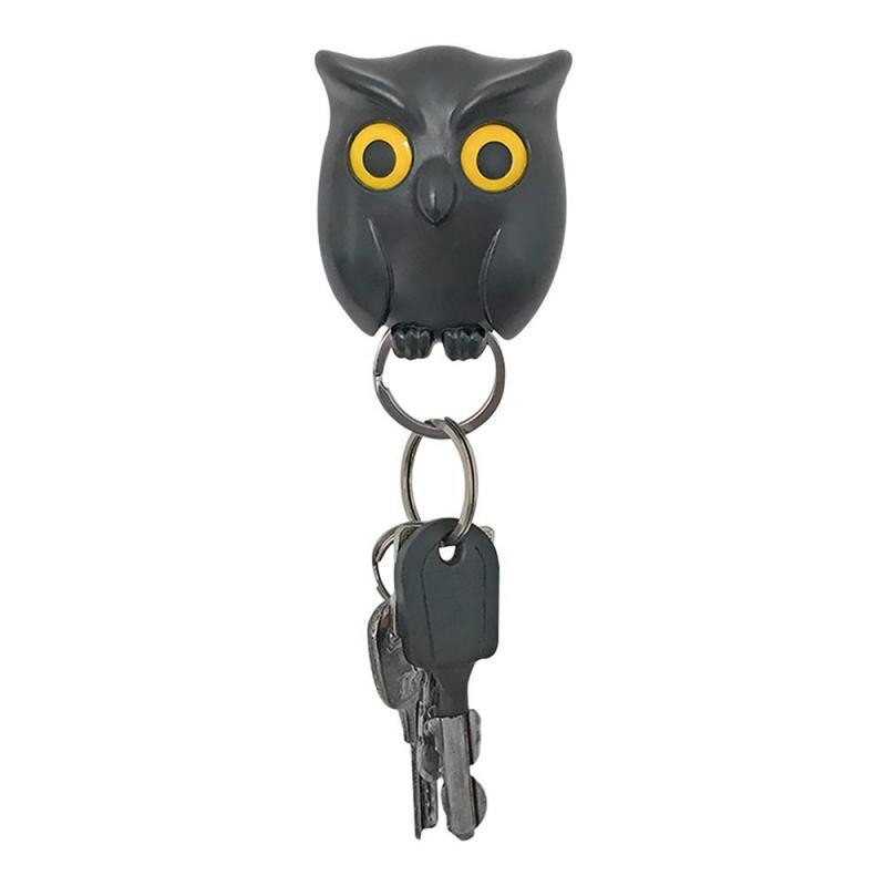 1 stk ugle natvæg magnetisk nøgleholder magneter holder nøglering nøgleophæng krog hængende nøgle vil åbne øjnene boligindretningsværktøj
