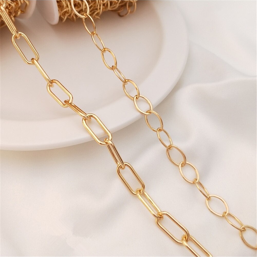 14K vergulde Euramerican wind ruwe ketting ruwe populaire losse ketting diy armband trui ketting materiaal