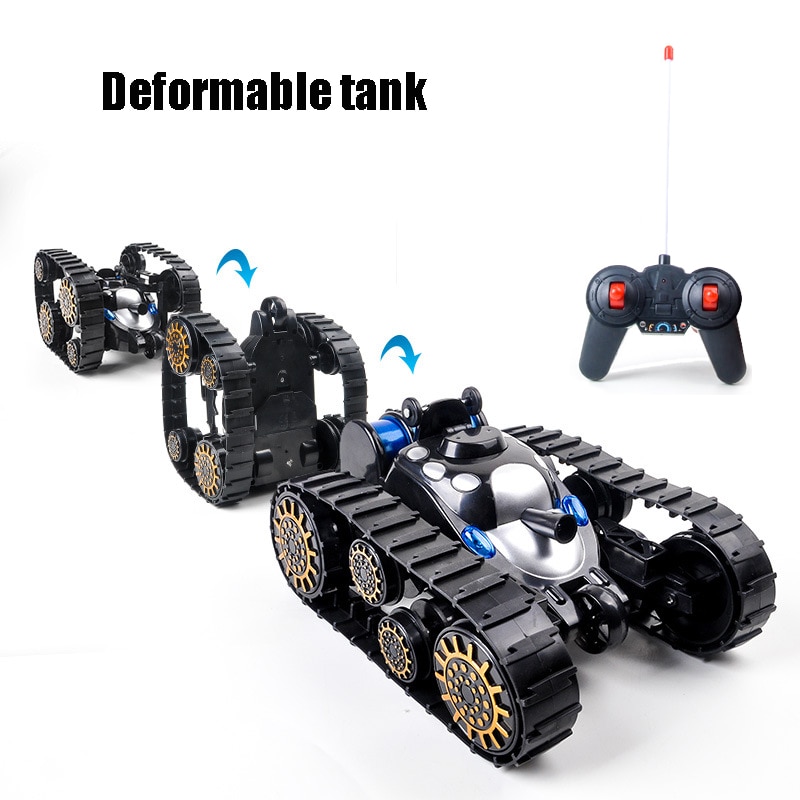 Novel Crazy Stunt Tank Auto Transformable Pedrail Flip Rc Tank Speelgoed Voor Kinderen Jongen Vervormd Tank Kids