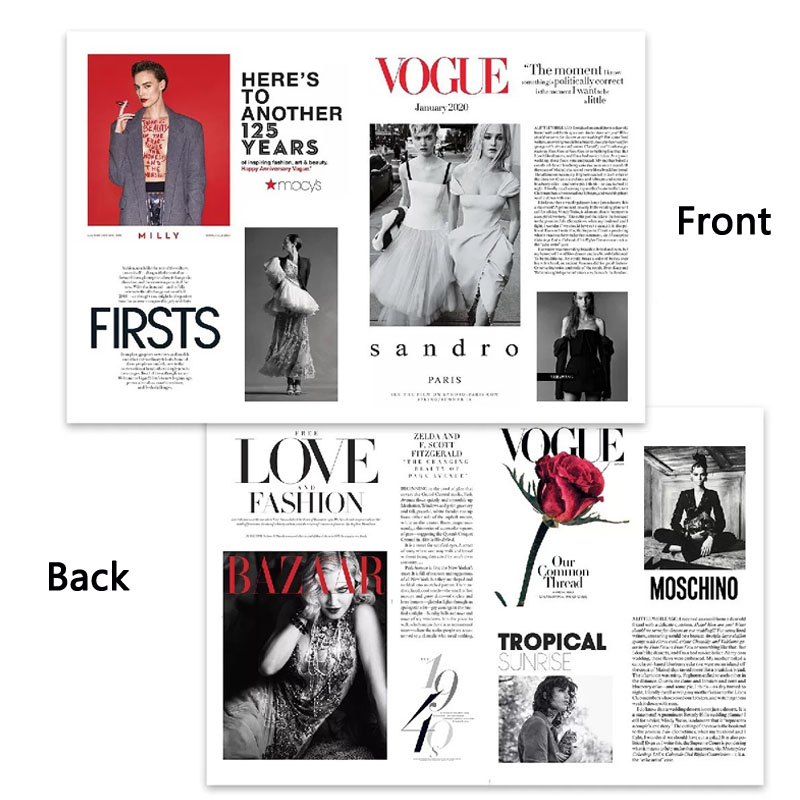 Simple and Fashionable Newspaper Photo Props Model Posing for Photography Background Set Decoration Magazine Style Retro Poster: VOGUE