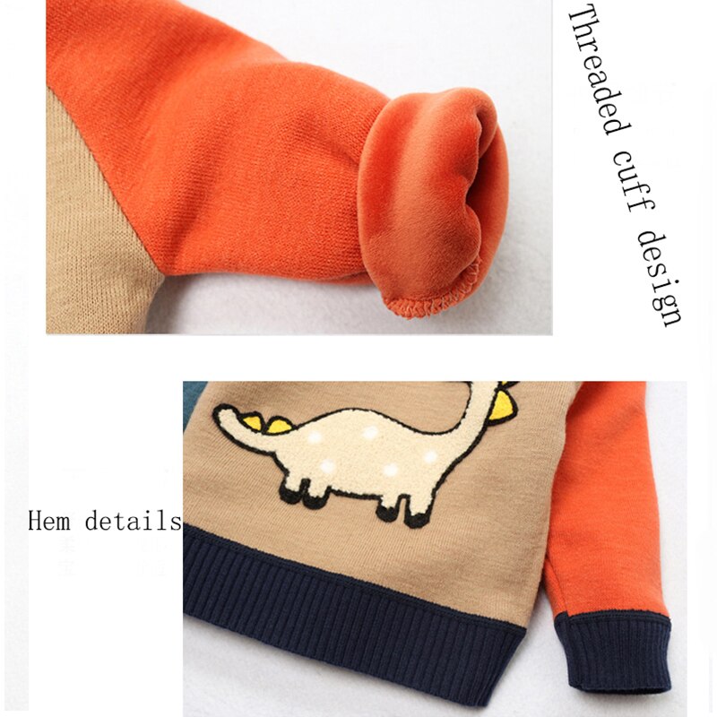Jongenstrui winter baby jongen fleece trui kinderen katoen cartoon dikke trui kinderen kersttrui jongens gebreide tops