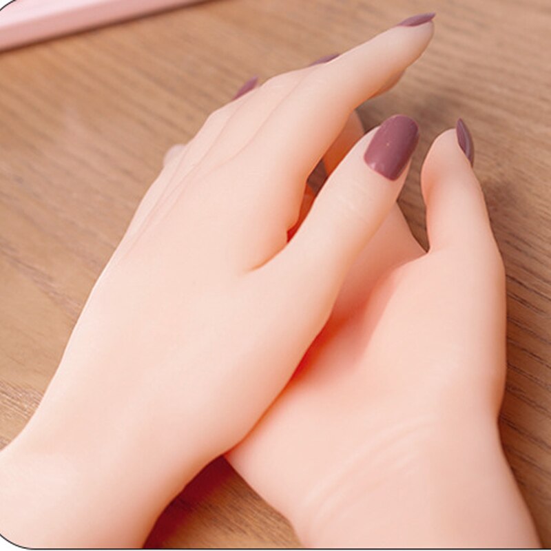 10i/26cm ekte kvinnelig silikon mannequin hånd vise ringe smykker modell spiker Kunst hånd kvinne finger 1pc høyre hånd