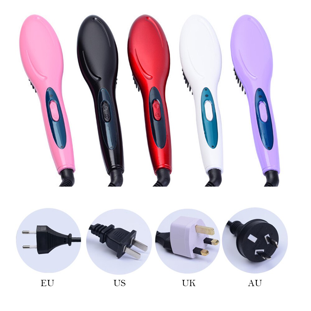 Hottest Ceramic Electric Hair Straightening Brush Hair Straightener Comb Girls Ladies Wet & Dry Hair Care Styling Tools