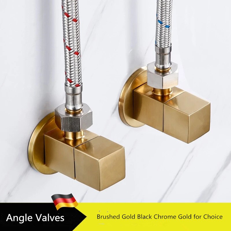 Tuqiu Durcheinander Winkel Ventil Wasser Regelventil Gebürstet Gold Ecke Ventil Schlecht Wasserhahn Wasser Ventil 1/2*1/2 Durcheinander Schwarz winkel ventile