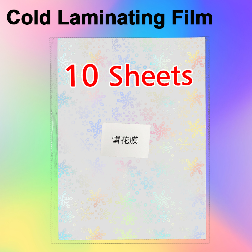 10 Vellen A4 Papier Koud Lamineren Film Zelfklevende Sterren Hart Glas Foto Lamineren Film Te Beschermen Foto &#39;S En Specimen Maken: Snow Film
