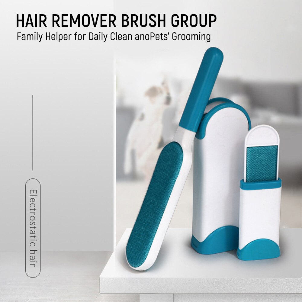 3pcs/set Magic Clean Brush Reusable Self-Cleaning Pet Hair Brush Set Double Lint Remover Fur Scrub Clothes Bag Dust Brusher