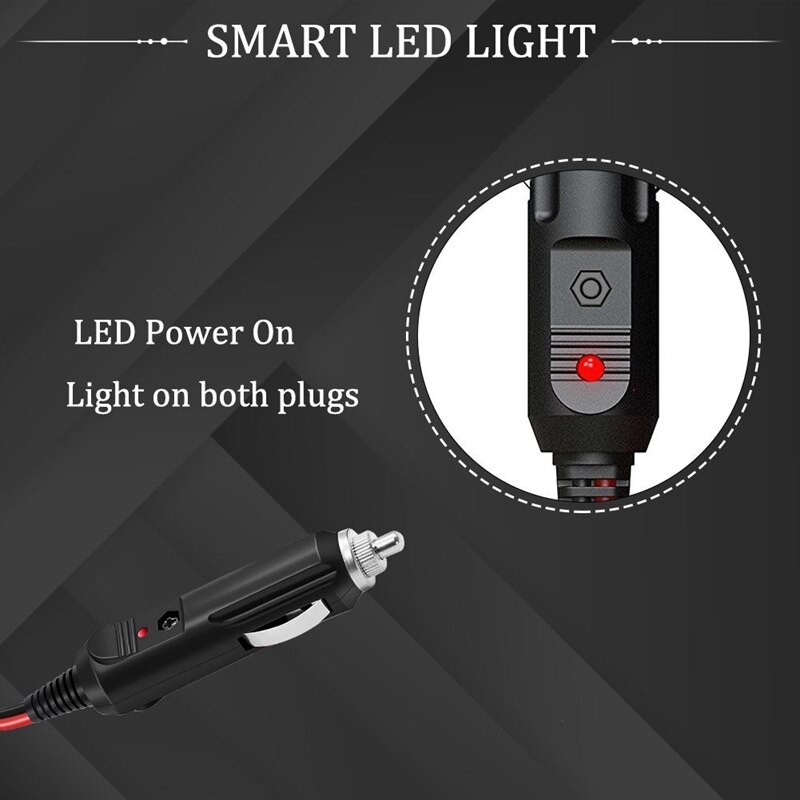 12v / 24v auto verlengkabel voor sigarettenaansteker stofdicht waterdicht auto accu terminal krokodillenklem socket adapter (