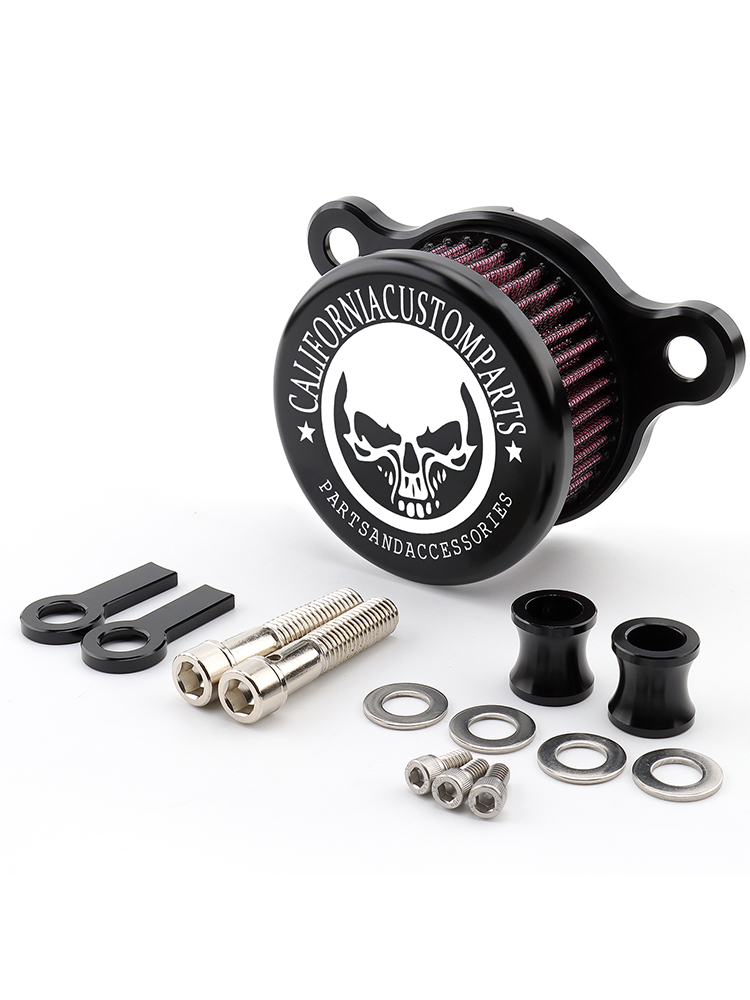 Système d'admission de filtre à Air de crâne de moto pour Harley Sportster XL883 XL1200 Iron 883 quarante-Eghit soixante-deux Nightster: WHITE