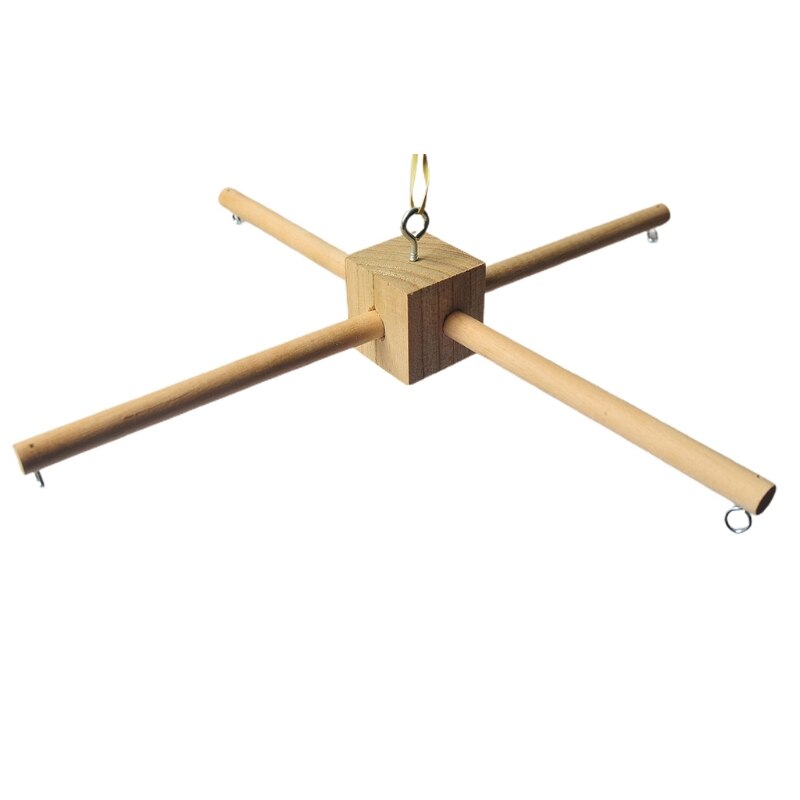 Colgador móvil de madera para cuna de bebé, marco de suspensión móvil, soporte móvil para bebé, campana de cuna de madera Natural