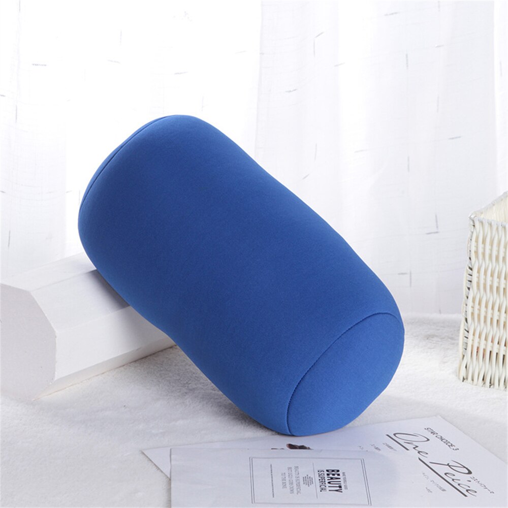 Cylindrical Pillow Micro Mini Back Cushion Roll Body Pillows Head Convenient Travel Back Pillow for Bed Living Room Sofa Decor: Blue