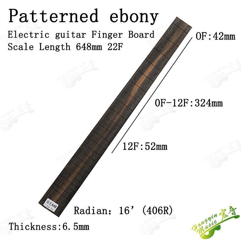 B Ébano africano para guitarra clásica eléctrica acústica, diapasón, Material de fabricación de guitarra: Negro