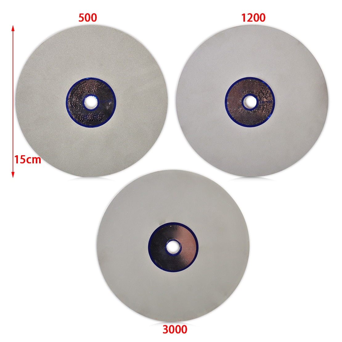 LETAOSK 6 "Lapidary meulage disque de polissage grain 500/1200/3000 diamant enduit plat outil