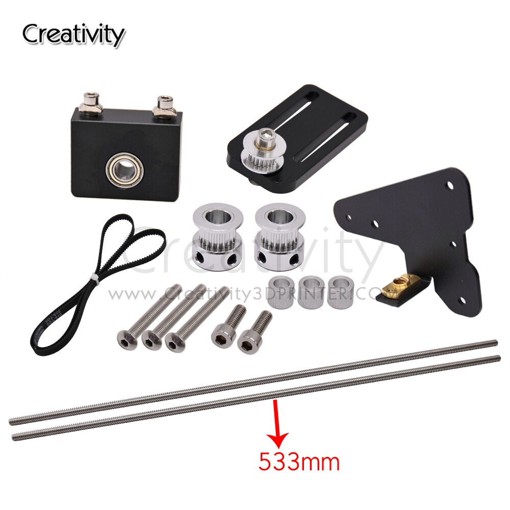 3D Printer Parts Upgrade Kits Ender-3/CR10 Dual Z Axis T8 Lead Screw Kits Bracket Aluminum Profile WIth Belt Pulley