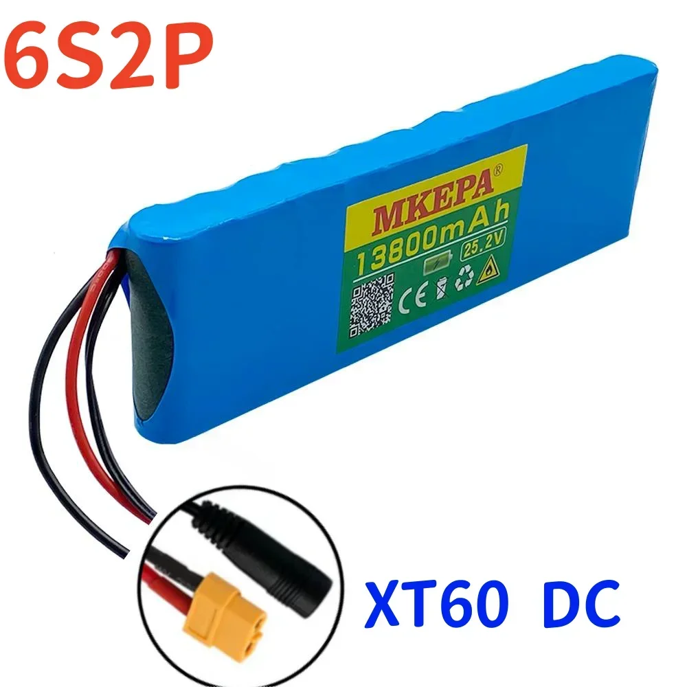Bateria de íon de lítio 6s2p 25.2V13.8ah 18650 24V 13800mAh bateria de íon de lítio, adequada para baterias de bicicleta/scooter: Azul