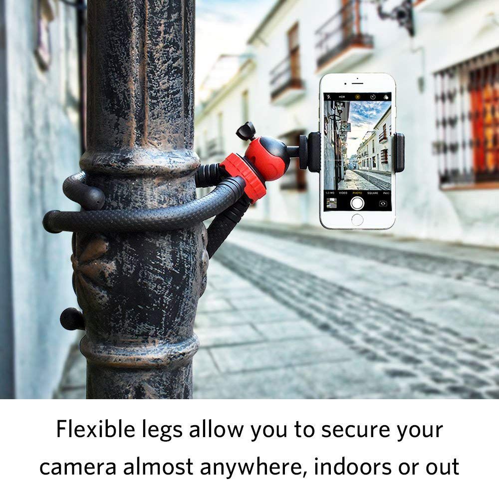 Flexibel statief voor camera's en mobiele telefoons, met smartphone-afstandsbediening, compatibel met iphone, android-telefoons, dslr en andere