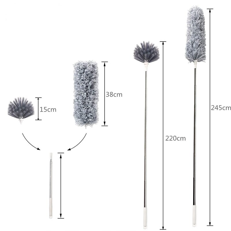 Microfiber Duster with Extension Pole,Bendable Telescopic Duster Household Sofa Dust Brush Home Use Clean Tools