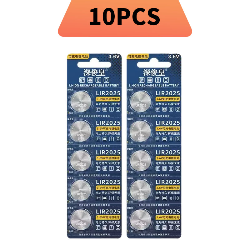 3.6V LIR2025 Rechargeable Battery - High Capacity for Car Key, Remote, Toys, Scales - Direct Replacement for CR2025 ML2025: Blue