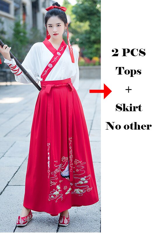 Borduurwerk Hanfu Traditionele Dans Kostuums Vrouwen Mannen Folk Festival Outfit Crane Fee Jurk Rave Prestaties Kleding DC3453: red suit / L