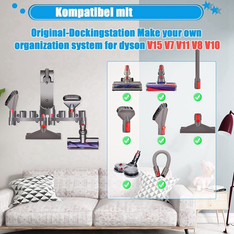 Soporte de pared para aspiradora Dyson V15, V11, V10, V8, V7, accesorios