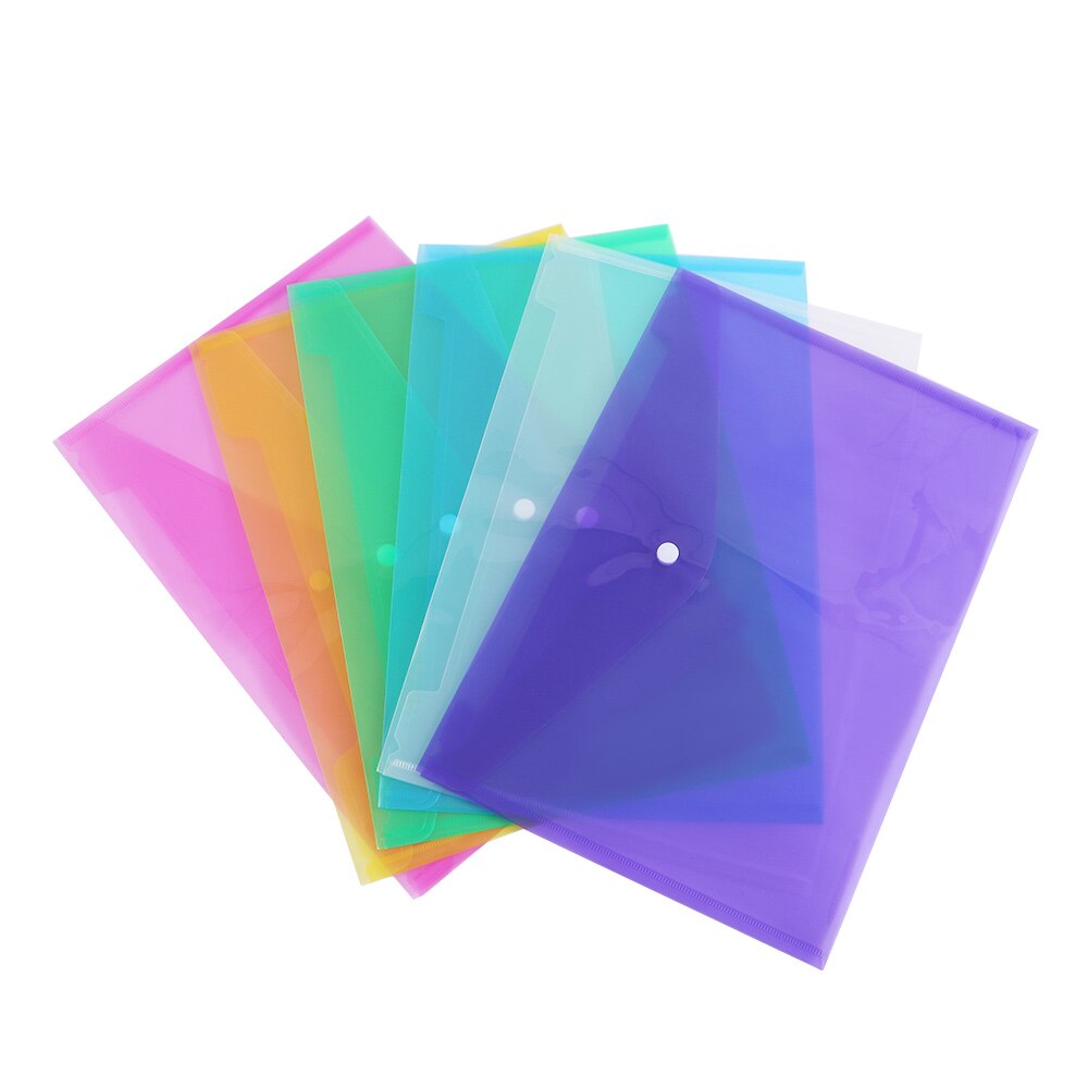 12Pcs/set A4 Clear Plastic Document Bag File Bags School Office Paper File Folder Stationery Case Organizer Filing Products