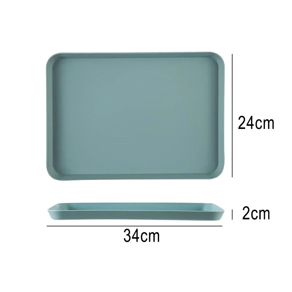 Kitchen Dining Bar Heat-Resistant Trays Plate Dinner Plate Flat Fruit Tray PP Tea Tray Makeup Item Serving Dishes Convenient: Silver / 6 Inches