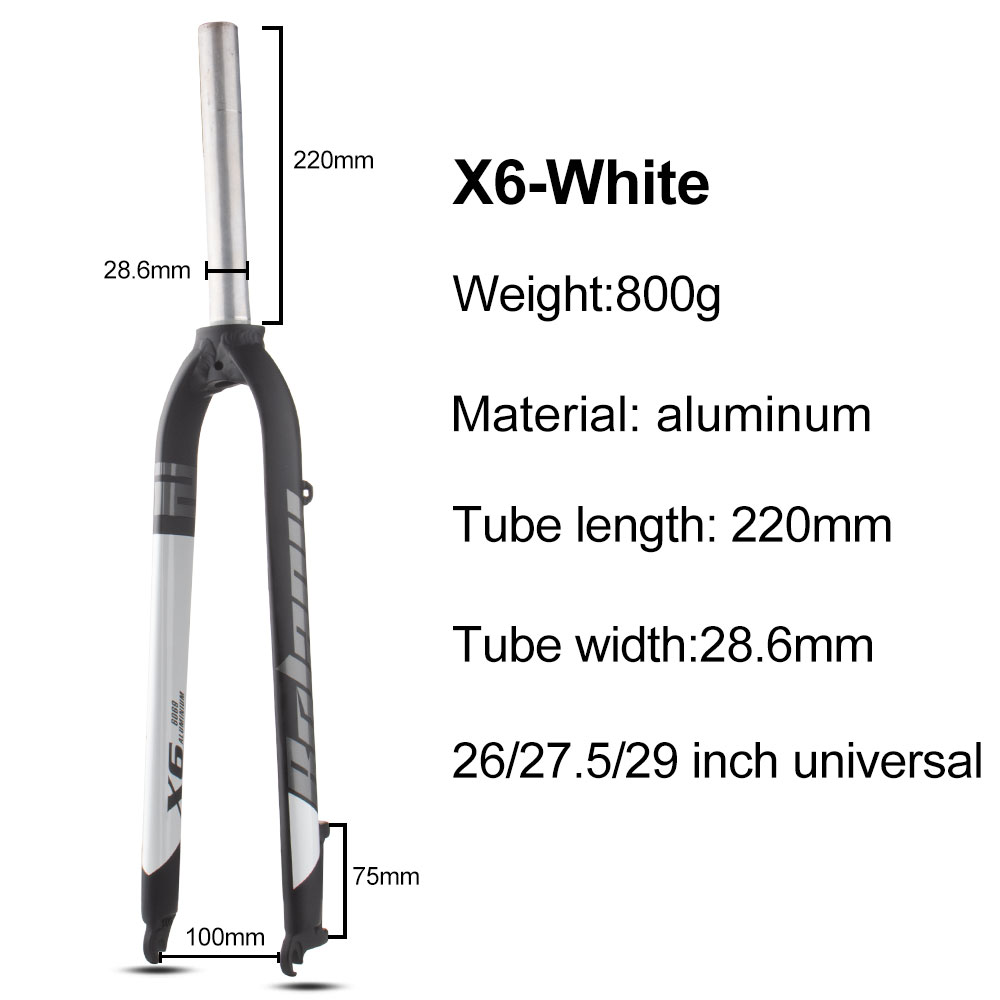 Bolany X6 Matte Rigid Fork FIt 26/27.5/29inch Aluminum Alloy Mountain Bike Fork Straight Tube 28.6mm A-pillar MTB Hard Fork: Yellow