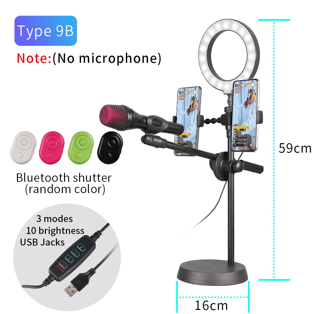 TKL Desk Cell Phone Holder Aluminum Phone holder microphone stand for iPhone Android Smartphone: Type 9B