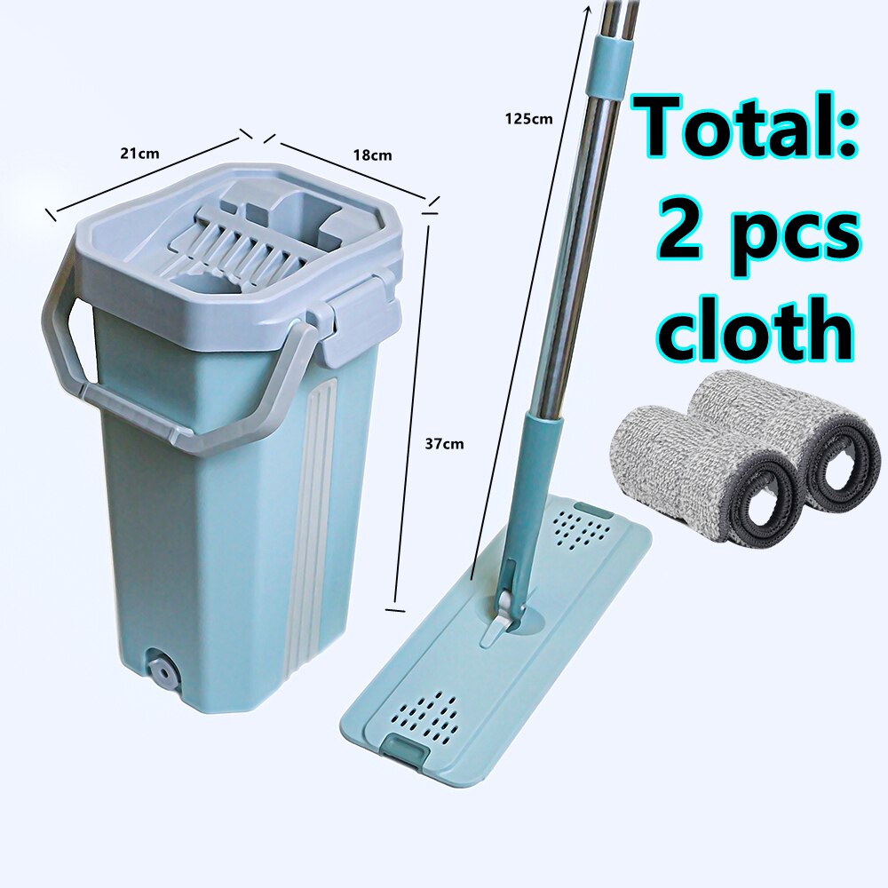 Plano apretar magia trapeador automático y el cubo para la casa y cocina lavado mopa para limpiar el piso Cubo de madera balde con mopa para pisos conjunto: 1mop 2 pads