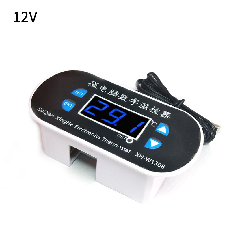 W1308 digitale koele warmtesensor temperatuurregelaar instelbare thermostaatschakelaar  dc 220v 12v 300 ℃ met temperatuurcorrectie: 12v blauw