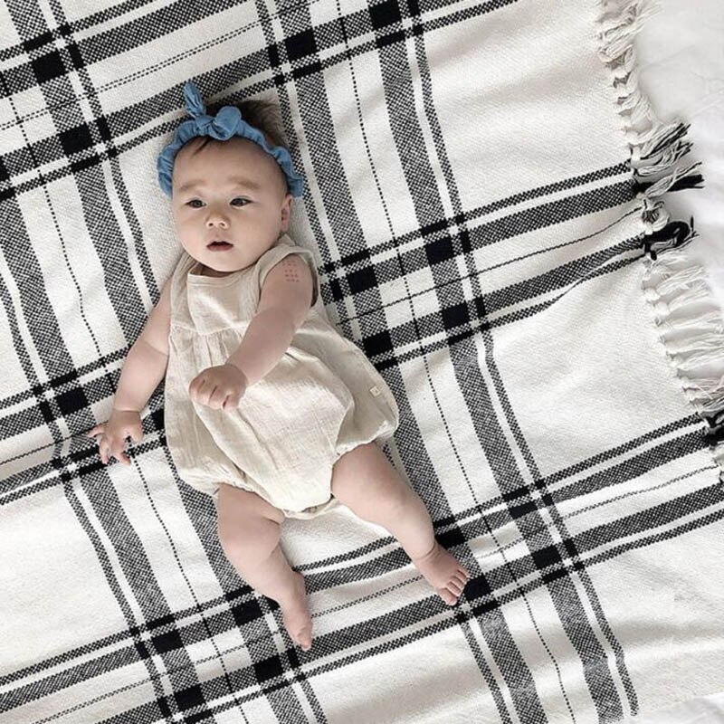 Baby pige bukser sommer stil baby drenge bukser hamp-bomuld ærmeløs sløjfe kravledragt baby pige tøj nyfødt jumpsuit