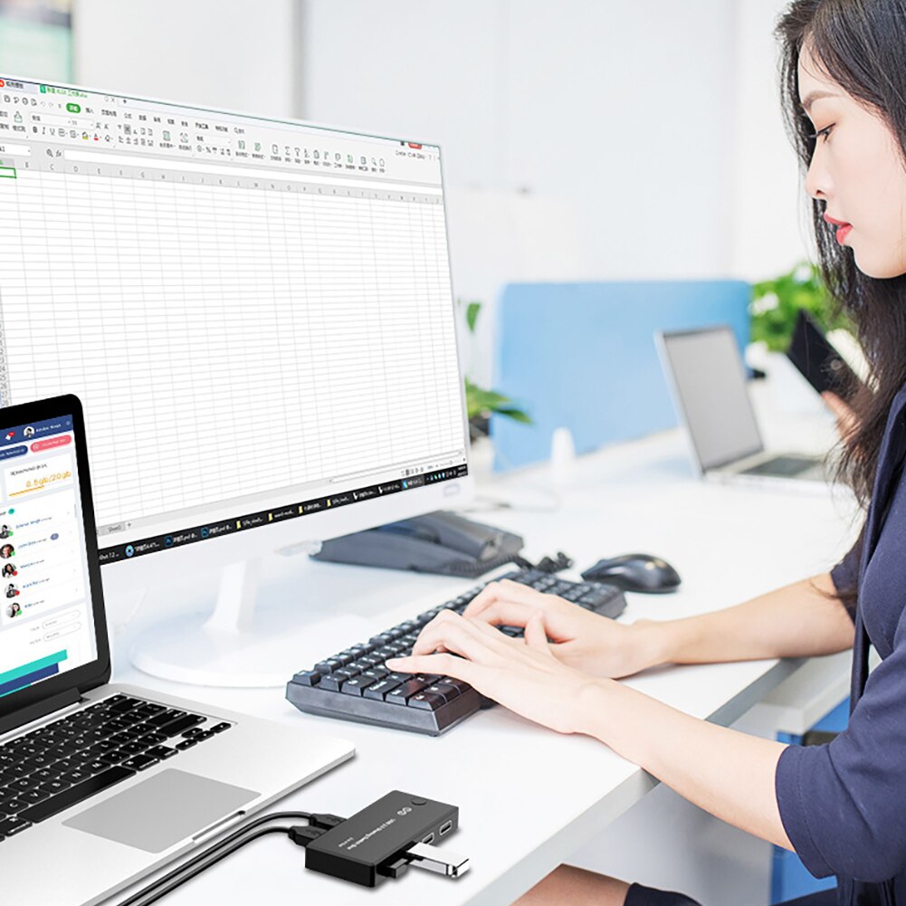 Festplatte Für Scanner Mit 2 USB Kabel 2 In 4 Out Tastatur Maus Taste USB 2,0 Stecker Und spielen Praktische Drucker Schalter